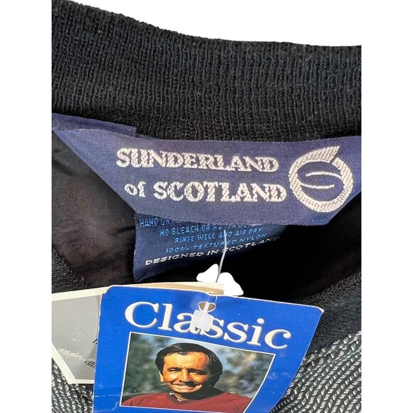 Sunderland Of Scotland Mens Textured Classic Pullover Vest Black White Golf L Sp - Picture 16 of 16